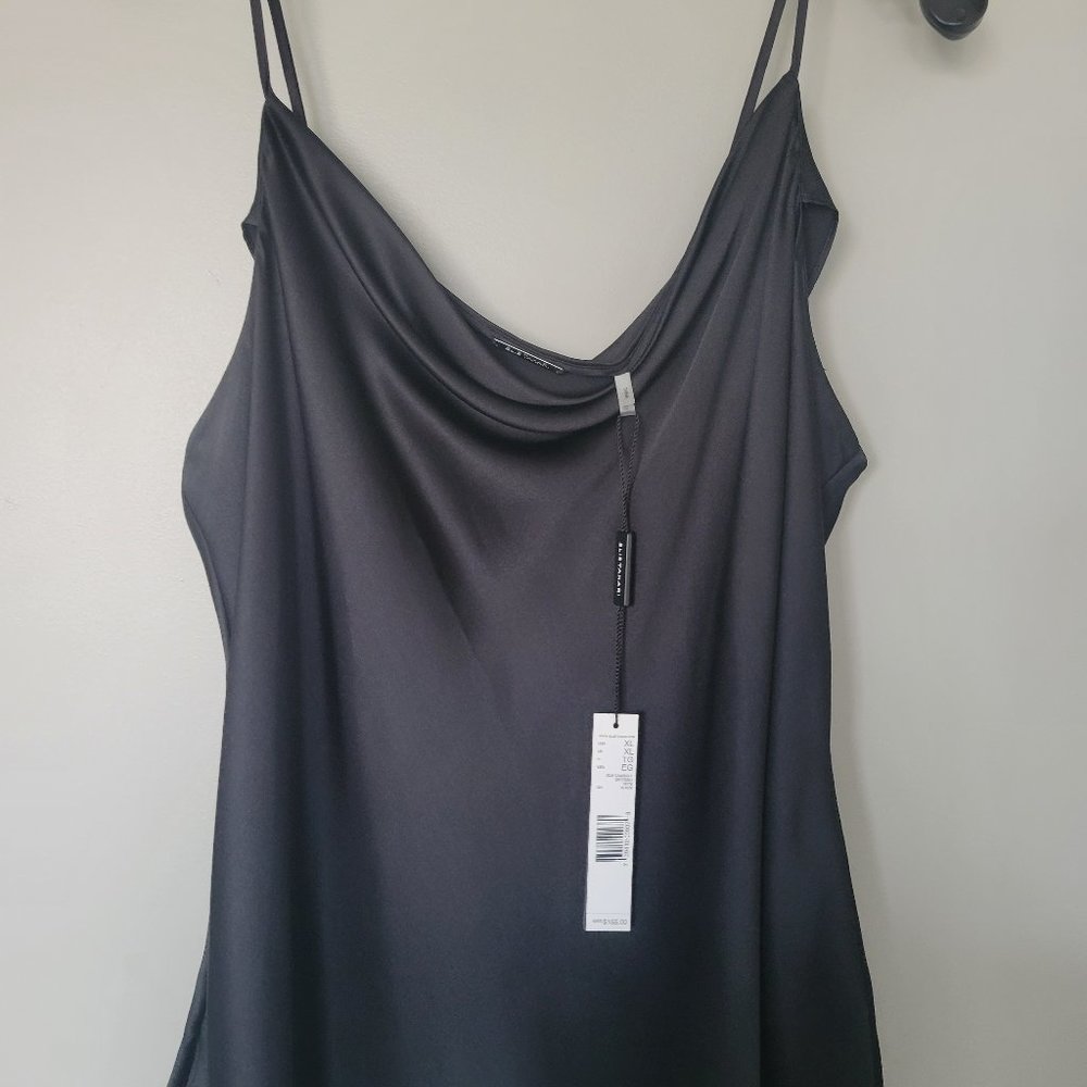Elie Tahari Black Silk Satin Cowl Camisole XL - NWT